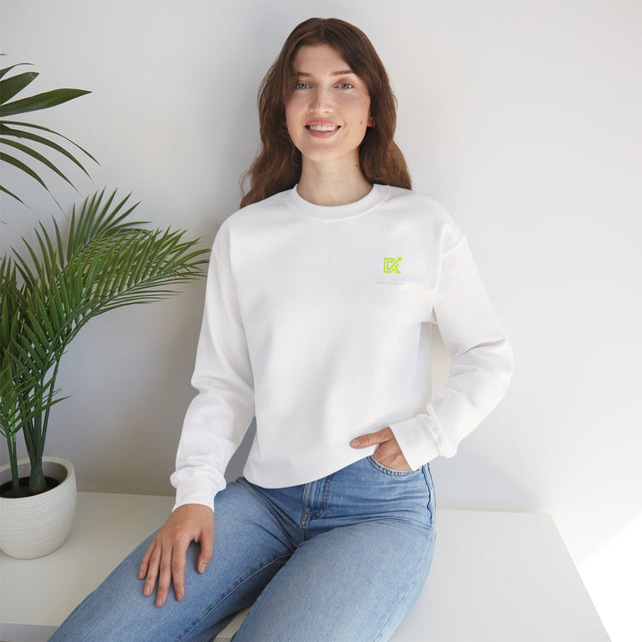 Unisex motivational crewneck sweatshirt with bold back print ‘Sleep Is for Millionaires. I’m Still Building.’ designed for entrepreneurs and goal-setters.