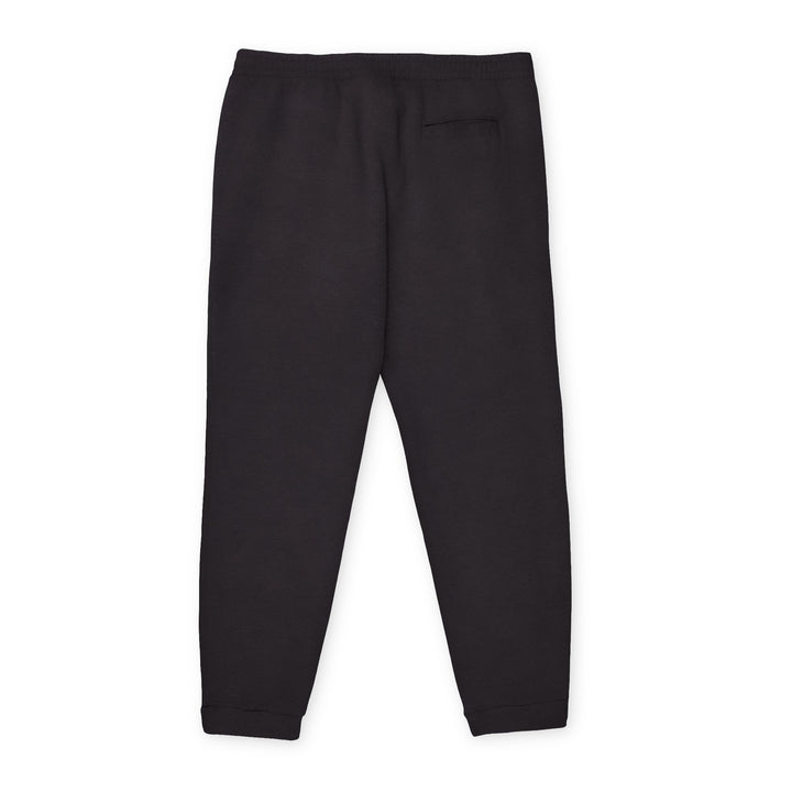 Unisex Adidas fleece joggers with cuffed hems and logo, designed for comfort and eco-friendly everyday athleisure.

