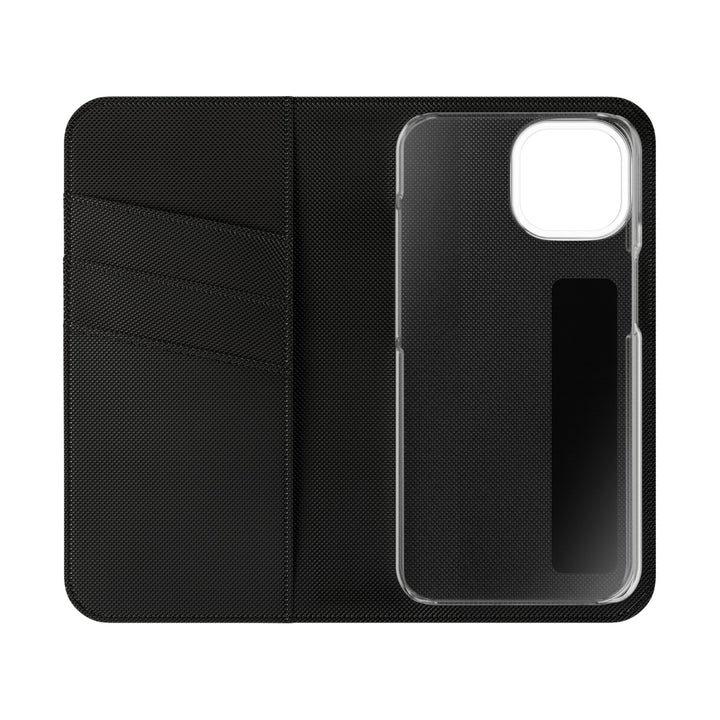 Flip wallet phone case with 'Act Broke. Think Like a CEO' quote in faux leather – functional phone accessory for entrepreneurs