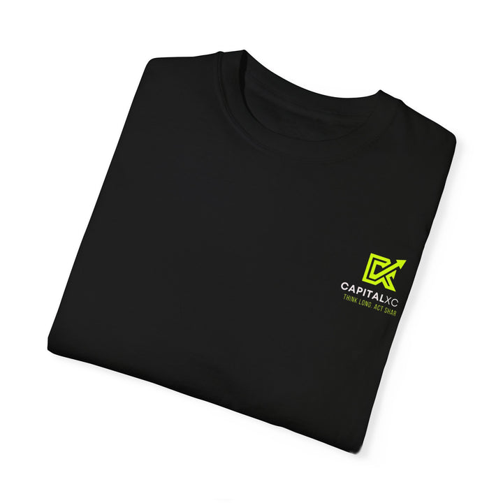 Unisex "Built Different, Paid Different" motivational t-shirt in garment-dyed fabric, offering relaxed fit and unique texture for a stylish, comfortable everyday look.