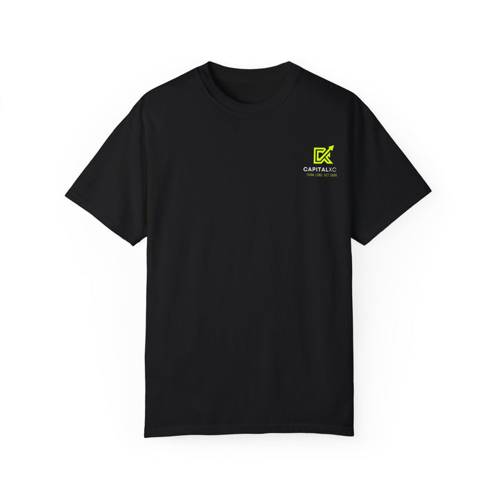 Unisex "Built Different, Paid Different" motivational t-shirt in garment-dyed fabric, offering relaxed fit and unique texture for a stylish, comfortable everyday look.