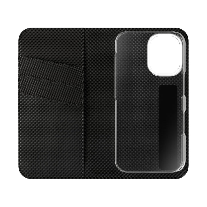 Flip wallet phone case with 'Act Broke. Think Like a CEO' quote in faux leather – functional phone accessory for entrepreneurs