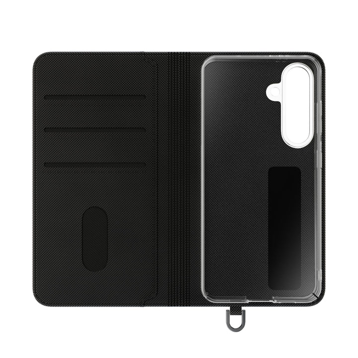 Flip wallet phone case with 'Act Broke. Think Like a CEO' quote in faux leather – functional phone accessory for entrepreneurs