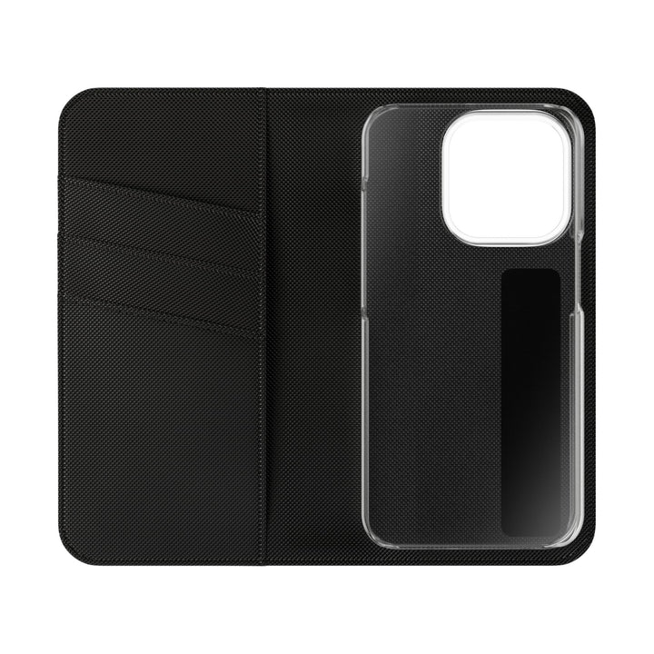 Flip wallet phone case with 'Act Broke. Think Like a CEO' quote in faux leather – functional phone accessory for entrepreneurs