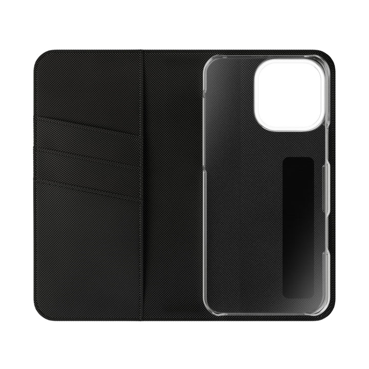 Flip wallet phone case with 'Act Broke. Think Like a CEO' quote in faux leather – functional phone accessory for entrepreneurs