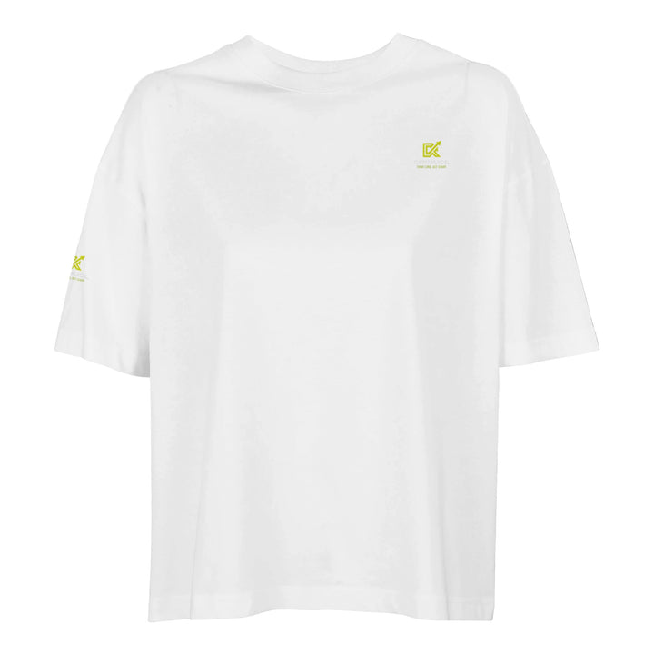 Women's Oversized T-shirt with "Built in the Dark Paid in the Light" slogan – 
